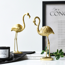 Golden Flamingo Resin Miniature Sculpture Nordic Home Decoration Accessories 2024 - buy cheap
