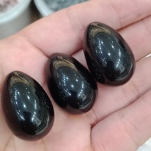 DHXYZB 3pcs Natural obsidian stone egg shape rock Quartz stone Crystal Mineral black obsidian reiki Healing for home Decor 30mm 2024 - buy cheap