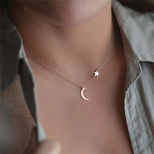 Simple Star & Moon Pendant Necklace For Women New Bijoux Maxi Statement Necklaces Collier Fashion Jewelry 2024 - buy cheap