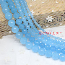 Hot Sale 4,6,8,10,12mm Lightblue Jades Round Loose Stone Beads Aaa+ 15.5"/strand Pick Size Free Shipping(f00022) Aa 2024 - buy cheap