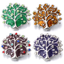 10pcs/lot New Snap Jewelry Oil Painting Tree of Life 18mm Snap Buttons for 18MM Metal Snap Bracelet Bangle Necklace For Women 2024 - buy cheap