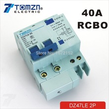 Автоматический выключатель DZ47LE 2P 40A 230V ~ 50HZ/60HZ остаточного тока с защитой от перегрузки по току и утечки RCBO 2024 - купить недорого