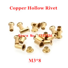 200pcs M3*8(L) Copper Hollow Rivet 3mm Double-sided circuit board PCB vias nails / copper corn 2024 - buy cheap