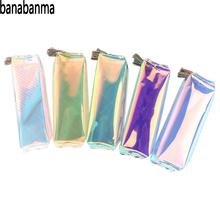 banabanma Fashion handbag Chic Laser Gradient Color Large Capacity Pen Bag Portable Soft Pencil Case bags for women 2018 ZK30 2024 - buy cheap