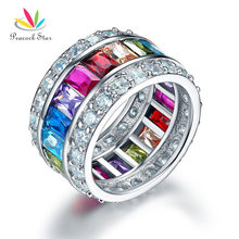 Anillo de plata sólida 925 con diseño de estrella de pavo real, anillo multicolor con piedras para aniversario de boda, CFR8241 2024 - compra barato