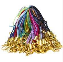 50pcs/lot Mulitcolor Gold Lobster Clasp(12mm) Lanyard Strap Cord (5cm) Mobile Straps Charm Nylon Key Ring Chain DIY Jewelry 2024 - buy cheap