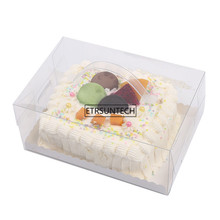 Прозрачная упаковочная коробка 50 шт./лот, печенье для выпечки, подарок на день рождения, коробка для торта, портативная пластиковая коробка 22,8x15,6x10 см 2024 - купить недорого