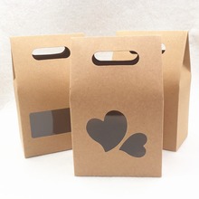 Sacos de papel kraft para presente de casamento, caixa de papel kraft com buraco para embalagem, caixas dobráveis de papel 20 peças 2024 - compre barato