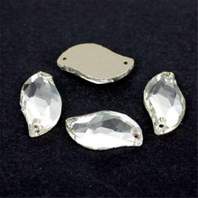 MHS.SUN S Shaped Sew On Crystal Rhinestone Crystal Clear Flatback Crystal Stone With Holes For Clothes Decoration Hand Craft 2024 - buy cheap