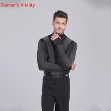 Men Even Crotch Costumes For Ballroom Dance Top / long sleeves High collar Collar Man Costumes For Latin American Dance Top 2024 - buy cheap