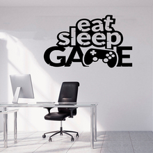 Game decal gamer wall sticker eat sleep game decal home decor video gamer gift game room decor for kids room sticker A11-075 2024 - buy cheap