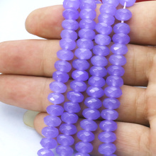 Hot 5x8mm faceted purple abacus loose chalcedony beads 15" fashion DIY jewelry making beads wholesale and retail 2024 - buy cheap