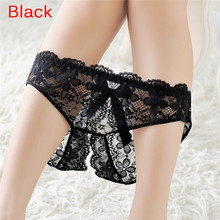 Women Bow Lace Briefs Sexy Lingerie Underwear Low Waist Open Crotch Solid Sexy Panties Erotic Transparent Lingerie 2024 - buy cheap