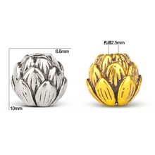 20pcs/lot Vintage Craft Lotus Flower Spacer 10x8.6mm Tibetan Silver Buddha Bead Charm Bracelet Septa Findings DIY Jewelry Making 2024 - buy cheap
