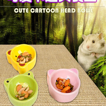 Pet Bowl Hamster Ceramic Bowl Cute Animal Head Food Anti-Overturn Ceramic Food Bowl Supplies Food & Water Bowl for Small Animals 2024 - buy cheap