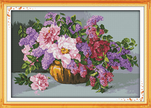 The blossoming flowers cross stitch kit flower 18ct 14ct 11ct count printed canvas stitching embroidery DIY handmade needlework 2024 - buy cheap