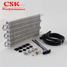 6 Row Remote Transmission Oil Cooler/Auto-Manual Radiator Converter Aluminum Universal Silver/Black 2024 - buy cheap