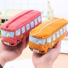 Caixa de lápis de ônibus criativo versão coreana lona saco de lápis de carro alta capacidade estudantes papelaria presente caixa de lápis material escolar 2024 - compre barato