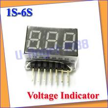 2pcs/lot 1S-6S LED Low Voltage Alarm Lipo Battery Indicator Checker Tester+free shipping 2022 - купить недорого