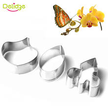 Delidge 3pcs/set Stainless Steel Cookie Cutter 3D Butterfly Orchid Biscuit Fondant Cake Decorating Tools Dessert Baking Tools 2024 - buy cheap