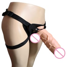 Calcinha dildo realista super grande, com alças, pênis artificial, sem alças, brinquedo sexual para mulheres 2024 - compre barato