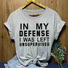 В моем обороны я был без присмотра футболка с надписью Женская мода гранж tumblr эстетическое уличный стиль гот вечерние гот футболки 2024 - купить недорого
