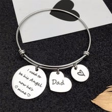 64mm Daughter Memorial Dad Stainless Steel Bangle I Used to be His Angel Now He is Mine Fathers Day Gift 2024 - buy cheap