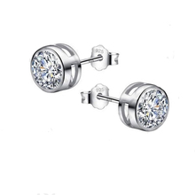 New Big Promotion Round CZ Stud Earrings For Women Jewelry 925 Sterling Silver Simple Design Earrings Free Shipping 2024 - buy cheap