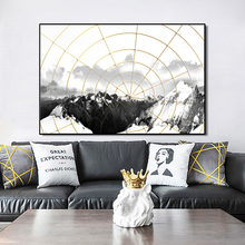 Abstract Landscape Oil Painting on Canvas Posters and Prints Wall Art Black and White Mountains Pictures Living Room Home Decor 2024 - buy cheap