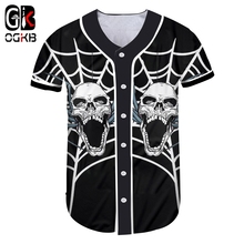 OGKB 3D Printed Spider Web And Skulls Trend Personality Casual Lady The New Listing Hip Hop Halloween Baseball Shirt 2024 - buy cheap