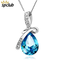 SPCLUB Crystals from Swarovski Necklaces Bijoux Water Drop Pendant Necklaces For Woman Chic Fashion Statement Jewelry Gift 2024 - buy cheap
