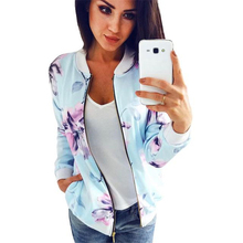 Vogue Women Retro Floral Zipper Bomber Jacket Coats Female Long sleeve Casual Coat Outwear Autumn Winter short Jackets femme 2024 - buy cheap