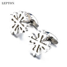New Stainless Steel Groom Cufflinks Lepton Brand High quality Business Cuff links Mens Wedding Party Best Gift Gemelos Cufflink 2024 - buy cheap