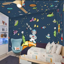 Grande murais personalizados do espaço exterior, explore 3d murais de parede para o quarto das crianças do bebê 3d foto mural 3d de desenhos animados 2024 - compre barato