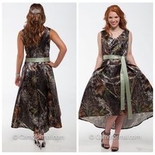 V-Neck Camo Bridesmaids Dresses High Low Short Formal Camouflage Real Tree 2019 Vestidos De Bridesmaids Honor Of Maid Guest Wear 2024 - buy cheap