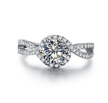 Solid 18k ouro branco au750 anel feminino design famoso teste positivo 1ct d cor moissanite anel de diamante para mulher 2024 - compre barato