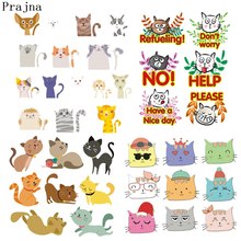Prajna Anime Animal Cat Patch Thermal Heat Transfer Ironing Patches Stickers Iron On Transfers For Clothing Apparel Decorations 2024 - buy cheap
