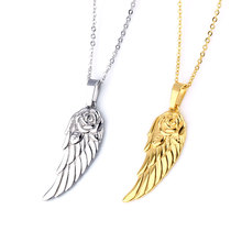 OUFEI Wholesale Necklaces Pendants Stainless Steel Rose Angel Wing Chain Necklace Jewelry Accessories Valentines Day Gift 2024 - buy cheap