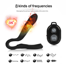 Aquecimento Vibrador Ânus Prostate Massage Vibrador Carga USB Controle Remoto Sem Fio Vibrador Vibrador Pênis Escroto Adulto Estimulador SexShop 2024 - compre barato