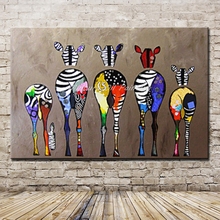 Mintura Pop Art Hand Painted Zebra Animals Oil Paintings For Living Room Home Decoration Morden Abstract Canvas Wall Art Picture 2024 - buy cheap