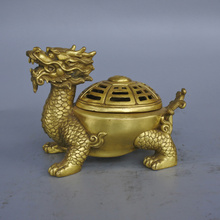 Oferta especial # início escritório decoração superior arte negócio talismã mascote sorte ouro dragão tartaruga bronze feng shui cinzeiro estátua 2024 - compre barato