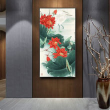 Impressão flor abstrata inverno tradicional chinês pintura & caligrafia em tela cartaz arte de parede para sala de estar 2024 - compre barato