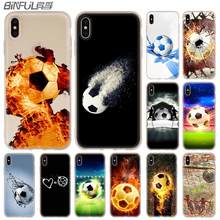 Fogo bola de futebol silicone macio caso para iphone 13 11 12 pro x xs max xr 6s 7 8 plus se mini capa 2024 - compre barato