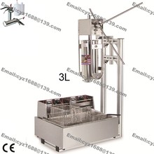 Free Shipping Commercial Stainless Steel 3L Vertical Manual Churrera Churros Machine w/ 12L Fryer 700ml Filler 2024 - buy cheap