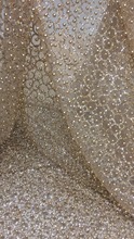 Nigerian French Fabric High Quality Glued glitter sequins Tulle Lace Fabric SYJ-101424 with full beads 2024 - buy cheap