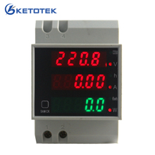 Din rail LED voltage ampere active power  power factor time Energy voltage current meter AC 220V 380V 0-100.0A ammeter voltmeter 2024 - buy cheap