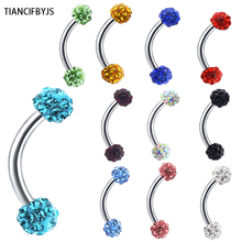 TICNCIFBYJS Surgical Steel Piercing Body Jewelry Eyebrow Rings Curved Bar Barbell Ear Helix Pircing Tragus Earring 6/8/10mm 16g 2024 - buy cheap