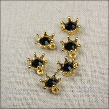 80 peças coroa vintage com pingente de strass preto, ouro cor pingente de liga diy estilo europeu joias descobertas c041 2024 - compre barato