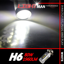 2x 80W 1960LM H6 Motor Bike/Moped/Scooter/ATV Headlight Bulb High Power Xenon White Led Projector Lens Factory Direct Sale 2024 - buy cheap