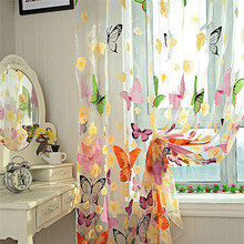 Curtain for Living Room Butterfly Tulle Window Screens Sheer Voile Door Curtains Drape Panel or Scarf Assorted Curtain 2024 - buy cheap